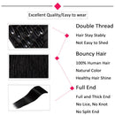14 Inch Clip in Hair Extensions 100% Human Hair 60g Thin Standard Weft 8 Pcs 18 Clips Straight Clip on Human Hairpieces for Women