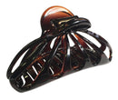 Parcelona French Set of 2 Small Black and Shell Rain Drop 2 3/4 Inch Celluloid Shell Claw Jaw Hair Clip Parcelona