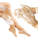 MIG4U Heavy Exfoliating Scrubber Gloves Nylon Thicker and Rougher for Shower, Spa, Massage and Body Scrubs，Dual Texture Bath Glove,Dead Skin Cell Remover with hanging loop (one size, Honey Yellow) MIG4U Store