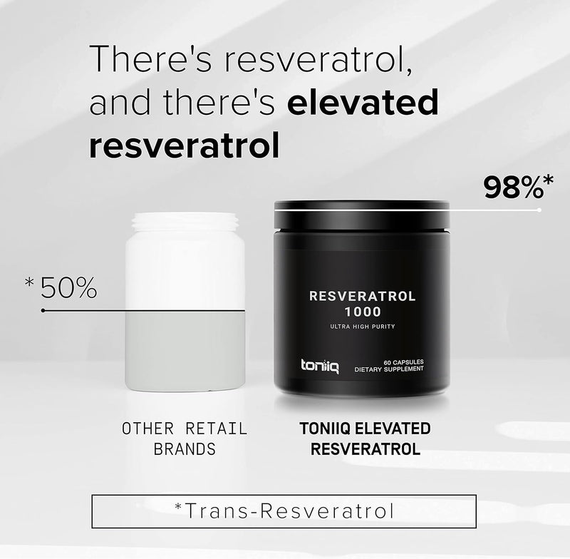 Ultra High Potency Third-Party Tested Trans Resveratrol 1000mg - 98% Pure, Highly Purified and Bioavailable - Resveratrol Polygonum Root Extract - 60 Capsules Infinity Warehouse