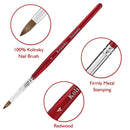 Accmor Kolinsky Acrylic Nail Brush, 3D Nail Art Brush for Acrylic Powder, 100% Kolinsky Nail Art Brush Professional Salon Quality (Size