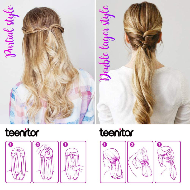 Teenitor 2 Pairs Hair Tail Tools, Hair Braid Accessories Ponytail Maker,French Braid Tool Loop for Hair Styling, 4pcs, 2 Colors Teenitor