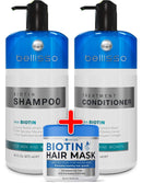 Biotin Shampoo and Conditioner and Hair Mask for Hair Growth - Thickening Anti Hair Loss Shampoo Treatment - Regrowth Shampoo & Conditioner & Hair Mask for Dry Normal Oily & Color Treated Hair BELLISSO