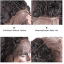 Brazilian Water Wave Human Hair Wig Virgin Hair Glueless Lace Front Wigs Pre Plucked Full End Lace Wig Unprocessed Human Hair Deep Curly Wigs for Black Women Remy Hair Wigs ouchuang