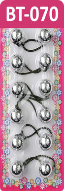 Tara Girls Twinbead Multi Cute Design Ponytail Elastics Selection (6 SILVER) Tara