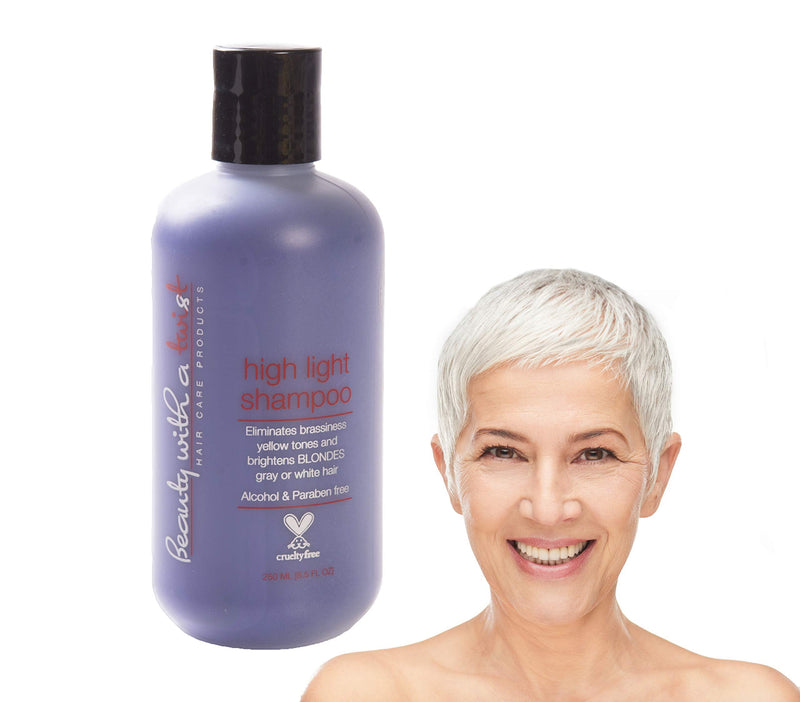 Purple Shampoo for Blonde or Highlighted Hair - Eliminates Brassiness and Yellow Tones - 100% Paraben Free & Cruelty Free Shampoo - (8.5 Fl Oz) Highlight Shampoo – Color Brightening Shampoo Beauty With A Twist