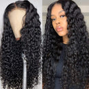 CYNOSURE Lace Front Wigs Human Hair Pre Plucked Hairline U Part Human Hair Wigs for Black Women 9A Brazilian Water Wave Wig 150% Density Natural Black Color(22 Inch, U Part Lace) CYNOSURE Store