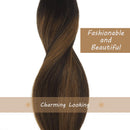 Doores 50g Hair Extensions Tape in Ombre Dark Brown to Chestnut Brown Remy Tape in Human Hair Extensions Real Hair Skin Weft Hair Extensions 20pcs 16 Inch DOORES Store