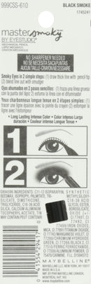 Maybelline New York Eye Studio Master Smoky Shadow Pencil, Black Smoke, 0.018 Ounce Maybelline New York