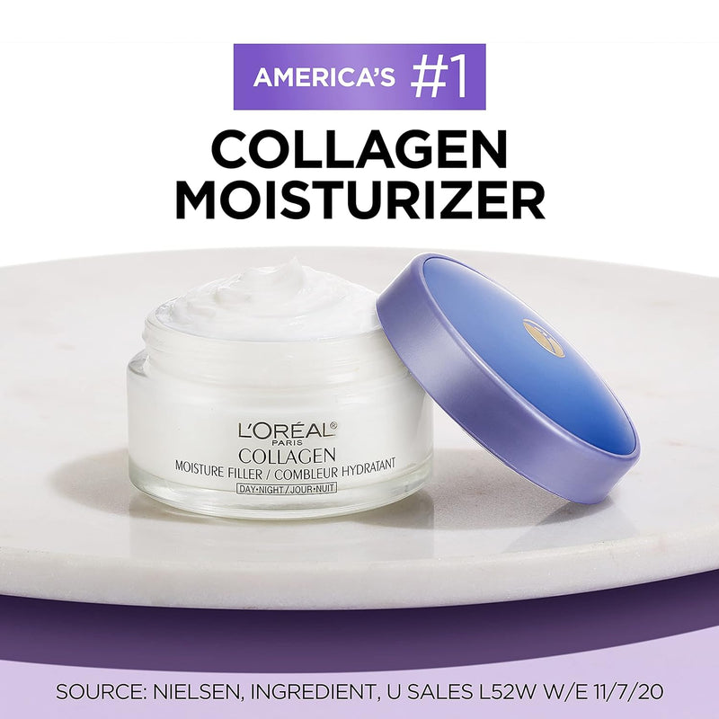 L'Oreal Paris Collagen Daily Face Moisturizer, Reduce Wrinkles, Face Cream, Fragrance Free 1.7 oz Infinity Warehouse