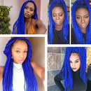 Jumbo Braiding Hair, Blue Braiding Hair 24inch 100G 5PCS, Feed in Hair for Braids, Blue Ombre Braiding Hair Extensions for Twist Braiding Crochet Hair Color Sapphire SaiDi