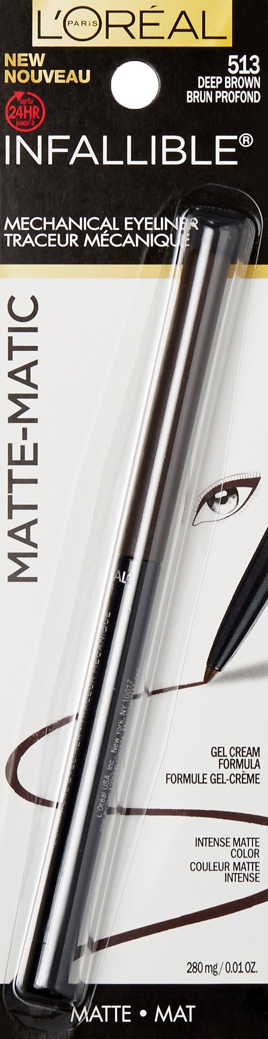 L'Oreal Paris Infallible Matte-Matic Mechanical Eyeliner, Deep Brown, 0.01 oz. L'Oréal Paris