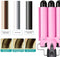 3 Barrel Curling Iron Wand Dual Voltage Hair Crimper with LCD Temp Display - 1 Inch Ceramic Tourmaline Triple Barrels, Temperature Adjustable Portable Hair Waver Heats Up Quickly (Pink) Aleath