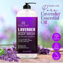 BOTANIC HEARTH Lavender Body Wash with Peppermint Oil - for Women & Men and Shower Gel - Fights Acne, Soothes Eczema and Dry Irritated Skin, Sulfate and Paraben Free - 16 fl oz Botanic Hearth