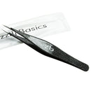 Ingrown Hair Tweezers by Zizzili Basics - Surgical Grade Stainless Steel Fine Pointed Tweezers - Precision Aligned Tips for Splinter, Eyebrow & Facial Hair Removal - with Bonus Tip Guard & Carry Pouch Zizzili Basics