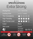 STACY LASH Extra Strong Eyelash Extension Glue (0.34fl.oz / 10ml) / 0.5-1 Sec Dry/Retention – 8 Weeks/Black Adhesive/Lash Tech Supplies + Glue Ring Infinity Warehouse