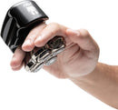 Skull Shaver Pitbull Silver PRO Electric Razor - for a Perfect Bald Look Wet/Dry 4 Head 4d Cordless USB Rechargeable Rotary Shaver Skull Shaver