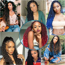 6 Packs Passion Twists Hair 18inch Ombre Blue Water Wave Crochet Hair for Butterfly Soft Locs Synthetic Crochet Hair Passion Twist Long Bohemian Locs Braiding Hair Extensions (18" 6packs Tblue