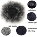 THEMIS HAIR Afro Puff Drawstring Ponytail For Black Women , High Puff Drawstring Short Ponytail Bun For Short Natural Hair , Afro Kinky Curly Ponytail Hairpieces With Clip In Color Smoky Gray THEMIS HAIR Store