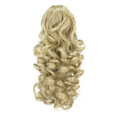 SWACC 12-Inch Short Screw Curls Claw Clip Ponytail Extensions Synthetic Clip in Drawstring Curly Ponytail Hairpiece Jaw Clip Hair Extension (Dark Honey Blonde/Bleach Blonde Mixed- 16/613) SWACC