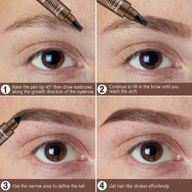 iMethod Eyebrow Pen - Upgrade Eyebrow TattooPen, Eyebrow Makeup, Long Lasting, Waterproof and Smudge-proof, Dark Brown iMethod