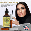 PURA D’OR Organic Jamaican Black Castor Oil (4oz) 100% Pure USDA Organic - Cold Pressed - For Lashes, Brows, Skin & Hair - Promotes Thicker Eyebrows, Eyelashes & Healthier Skin With Bonus Brush Kits PURA D'OR