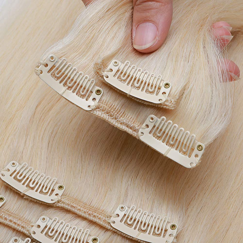 MY-LADY Clip in Remy Human Hair Extensions Highlighted Highlight 10"-24" Grade 7A Quality Full Head 8pcs 18clips Long Soft Silky Straight for Beauty Fashion 120g 24" / 24 inch