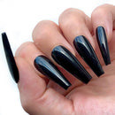 Black Gloss Extra long Coffin 20pcs full cover Press On false nails - Nail Tips 10 sizes Full Coverage fake nails VM Direct Store