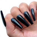 Black Gloss Extra long Coffin 20pcs full cover Press On false nails - Nail Tips 10 sizes Full Coverage fake nails ALLKEM