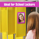 Magnetic Locker Mirror for School Locker, Gym Locker, Office Cabinet, Workshop or Refrigerator, Makeup Mirror, Locker Accessory, Toolbox, Glass 5" x 7" Gray PTY