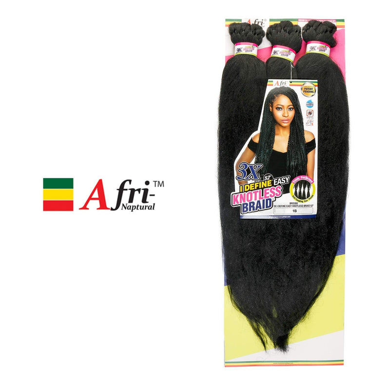 Mane Concept Braids A Fri-Naptural BRD308 3X I Define Easy Knotless Braid 52" (2-PACK, 1B) Mane Concept