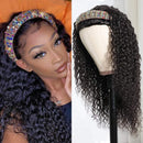 Nadula 10A Malaysian Curly Human Hair Half Wig Malaysian Curly Headband Wigs WEAR WITH OR WITHOUT Headband For Black Women Glueless 3/4 Half Wig 150% Density (22inch) Nadula Store