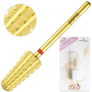 Upgraded PANA Volcano Nail Carbide Bit - Two Way Rotate use for Both Left and Right Handed use - Fastest remove Acrylic or Gel – For Manicure Drill Machine - 3/32" (Triple Coarse Grit - 3XC, GOLD) PANA