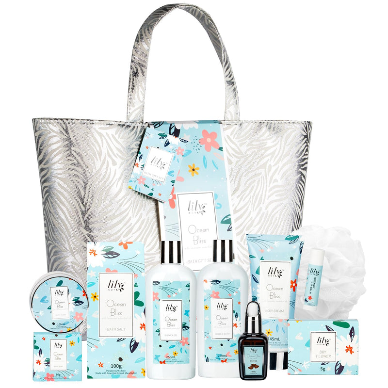 Bath and Body Gift Basket Set for Women - Coconut Vanilla Spa Gift Basket for Women 17-Piece Luxury Bath Gift Set with Shower Gel Self Care Pampering Gifts for Mothers Day, Christmas, Birthday Gifts Infinity Warehouse