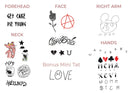 Fashion Tats Lil Peep Temporary Tattoos | Includes Face, Neck & Hands | REALISTIC  | Skin Safe | MADE IN THE USA| Removable Fashiontats