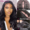 Julia Hair 10A U Part Wig Body Wave Human Hair for Women ,Brazilian Remy Human Hair Glueless Full Head Clip in Half Wig U Shape Wig 150% Density Natural Color 16inch Julia Hair