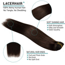 LacerHair Extensions Clip in Human Hair 22 Inch Darkest Brown