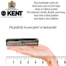 Kent A OT Small Double Tooth Hair Pocket Comb, Fine/Wide Tooth Comb For Hair, Beard and Mustache, Coarse/Fine Hair Grooming Comb for Men, Women and Kids. Saw Cut Hand Polished. Handmade in England KENT