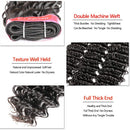 Brazilian Virgin Hair Deep Wave Bundles with Closure 100% Unprocessed Human Hair 3 Bundles with 4x4 Lace Closure Wet and Wavy Bundles with Closure Can Be Dyed and Bleached (18 20 22 24+16) RECIFEYA Store
