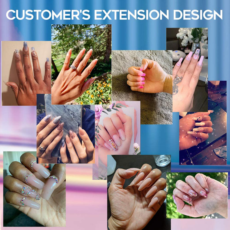 Modelones Poly Nail Gel Kit - 6 Colors with 48W Nail Lamp Slip Solution Rhinestone Glitter All In One Kit for Nail Manicure Beginner Starter Kit DIY at Home Beauty Gift modelones