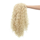SWACC 20-Inch Long Big Bouffant Curly Wigs for Women Synthetic Heat Resistant Fiber Hair Pieces with Wig Cap (Platinum Blonde) SWACC