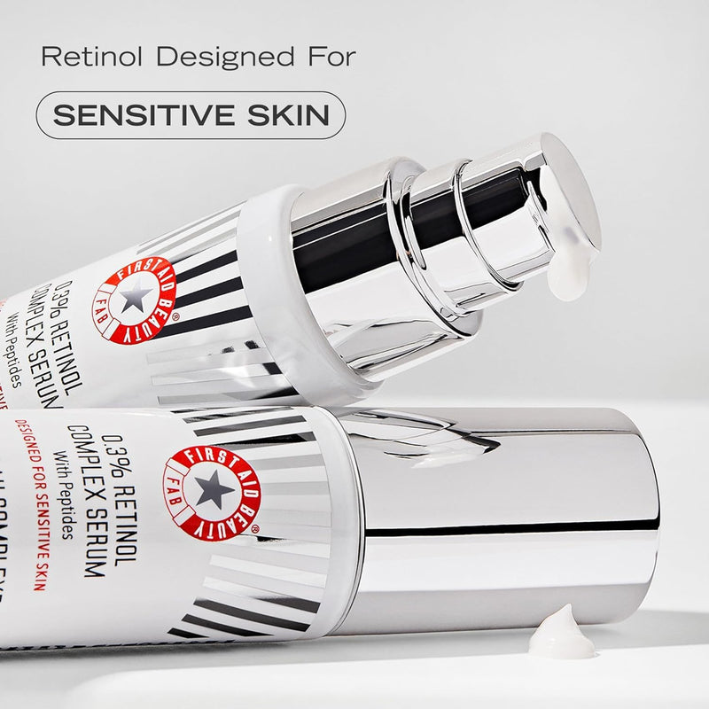 First Aid Beauty - 0.3% Retinol Complex Serum with Peptides, Designed for Sensitive Skin, Helps Visibly Improve Lines and Wrinkles with Less Irritation than Traditional Retinol, Non-Comedogenic, 1 oz Infinity Warehouse
