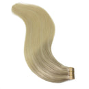 GOO GOO Blonde Hair Extensions Tape in 24 Inch Ombre Ash Blonde to Golden Blonde and Platinum Blonde Natural Remy Human Hair Extensions Straight Long Tape in Hair Extensions 20pcs 50g GOO GOO Store