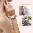 ZIMASILK 100% Mulberry Silk Hair Scrunchies,Best For Women And Girls'Hair,Elastic Hair Bands For Ponytail Holder.Gentle And No Hurt. (3 Pack,Taupe) ZIMASILK