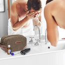emissary Men's Toiletry Bag Leather and Canvas Travel Toiletry Bag Dopp Kit for Men Shaving Bag for Travel Accessories（Coffee) emissary