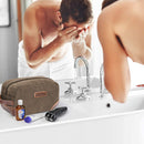 emissary Men's Toiletry Bag Leather and Canvas Travel Toiletry Bag Dopp Kit for Men Shaving Bag for Travel Accessories（Coffee) emissary