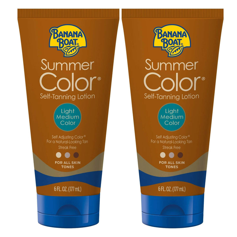 Banana Boat Summer Color Sunless Self Tanning Lotion, Reef Friendly, Light/Medium, 6oz. - Twin Pack Banana Boat