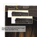 GOO GOO Hair Extensions 18 Inch Wire Hair Extensions Natural Black Mixed Chestnut Brown 80g Ombre Wire Hair Extensions with Transparent Line Hairpiece Long Hair Extensions GOO GOO