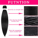 Pre-Stretched Braiding Hair 20 Inch Easy Braid Crochet Hair Extensions for Women, Itch Free Braiding Hair Jet Black Color Yaki Texture Professional Braid Hair Hot Water Setting Synthetic Fiber Twist Hair (20inch,1