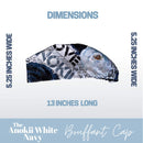 ANOKII CO Bouffant Hair Cap - Premium Adjustable Bonnet-Euro Style-Ponytail Cap Head Cover for Women (ANOKII White/Navy, 1) ANOKII CO